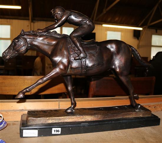 Model of a jockey & horse